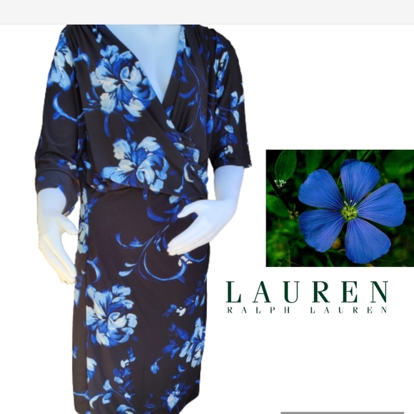 Lauren Ralph Lauren Dresses & Skirts - Lauren Ralph Lauren Plus Size Floral crossover dress 18W